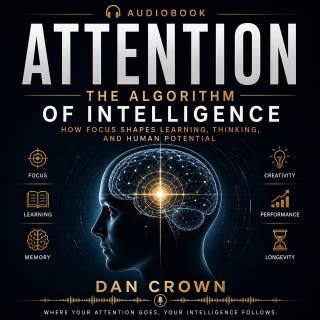 Attention the Algorithm of Intelligence: How Focus Shapes Learning, Thinking, and Human Potential – omslag till ljudboken av Dan Crown