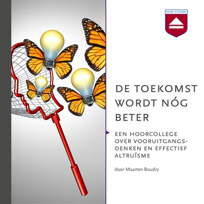 De toekomst wordt nóg beter – omslag van het luisterboek van Maarten Boudry