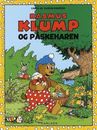 Rasmus Klump og Påskeharen – omslag til lydbogen af Carla Hansen, Vilhelm Hansen