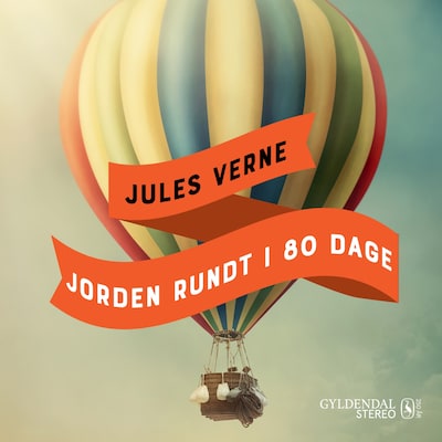 Jules Vernes Jorden rundt i 80 dage – omslag til lydbogen af Bjarne Reuter