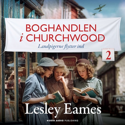 Landpigerne flytter ind – omslag til lydbogen af Lesley Eames