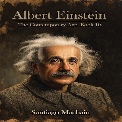 Albert Einstein – omslag til lydbogen af Santiago Machain
