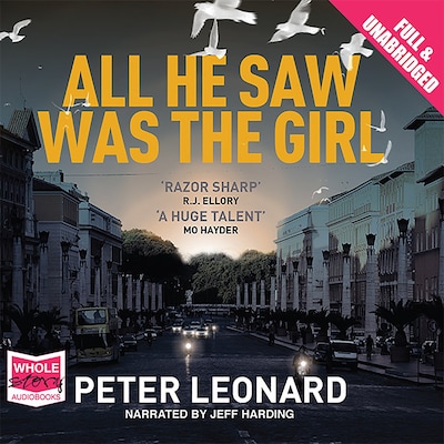 All He Saw Was The Girl – omslag til lydbogen af Peter Leonard