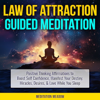 Law of Attraction Guided Meditation – omslag til lydbogen af Meditation Meadow