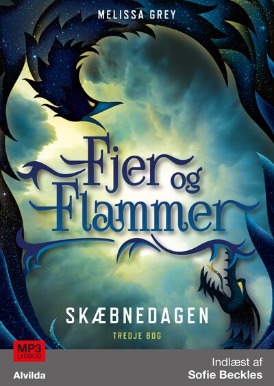 Fjer og flammer 3: Skæbnedagen – omslag til lydbogen af Melissa Grey