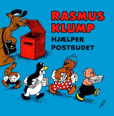 Rasmus Klump hjælper postbuddet – omslag til lydbogen af Carla Og Vilh. Hansen