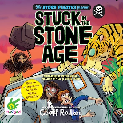 Stuck in the Stone Age – omslag til lydbogen af Geoff Rodkey