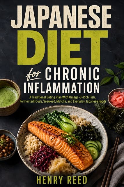 Japanese Diet for Chronic Inflammation: A Traditional Eating Plan With Omega-3-Rich Fish, Fermented Foods, Seaweed, Matcha, and Everyday Japanese Foods – omslag til lydbogen af Henry Reed