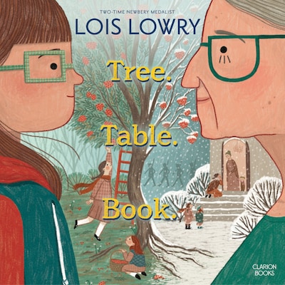 Tree. Table. Book. – omslag til lydbogen af Lois Lowry