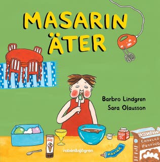 Masarin äter – omslag till ljudboken av Barbro Lindgren,Sara Olausson