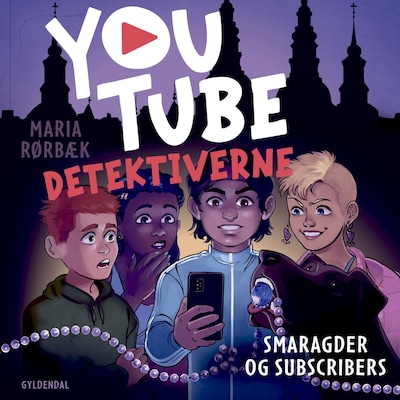 YouTube-detektiverne 1 - Smaragder og subscribers – omslag til lydbogen af Maria Rørbæk