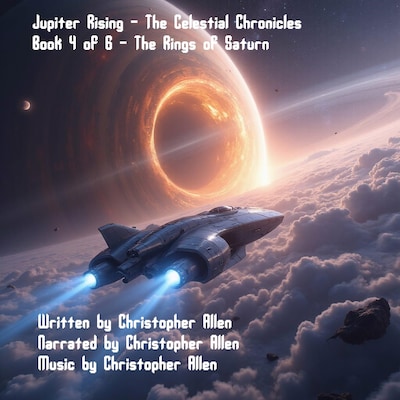 Jupiter Rising - The Celestial Chronicles – omslag til lydbogen af AI Voice Christopher Allen