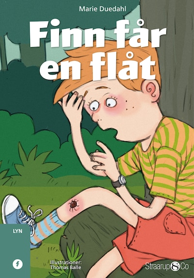 Finn får en flåt – omslag til lydbogen af Marie Duedahl