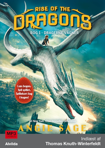 Rise of the Dragons 1: Dragerne vågner – omslag til lydbogen af Angie Sage
