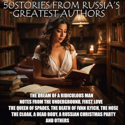 50 Stories from Russia's Greatest Authors – omslag til lydbogen af Fyodor Dostoevsky, Ivan Turgenev, Aleksandr Kuprin