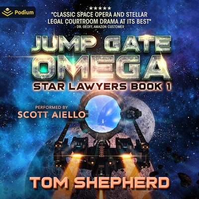 Jump Gate Omega – omslag til lydbogen af Tom Shepherd