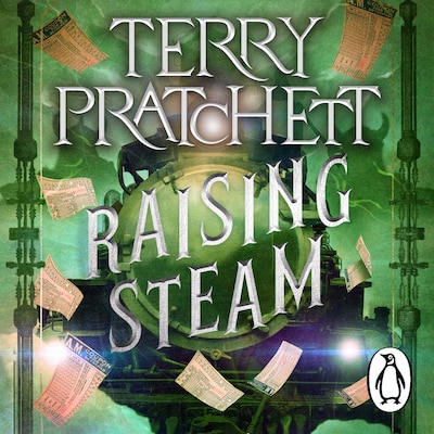 Raising Steam – omslag til lydbogen af Terry Pratchett