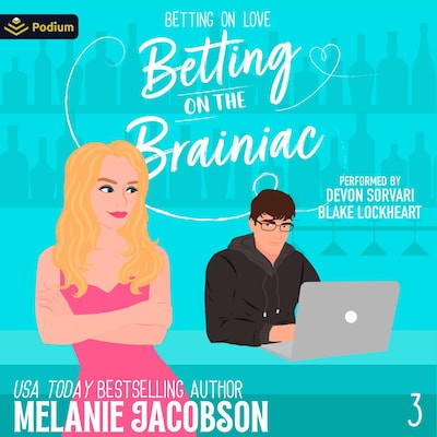 Betting on the Brainiac – omslag til lydbogen af Melanie Jacobson