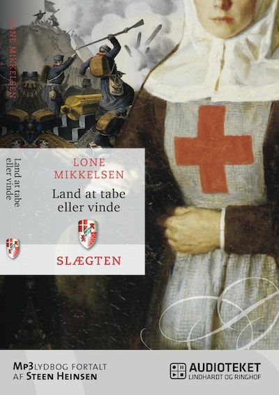 Slægten 21: Land at tabe eller vinde – omslag til lydbogen af Lone Mikkelsen