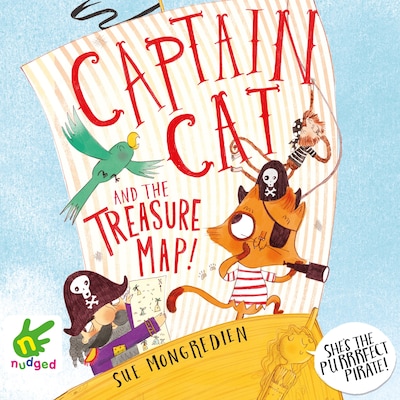Captain Cat and the Treasure Map – omslag til lydbogen af Sue Mongredien