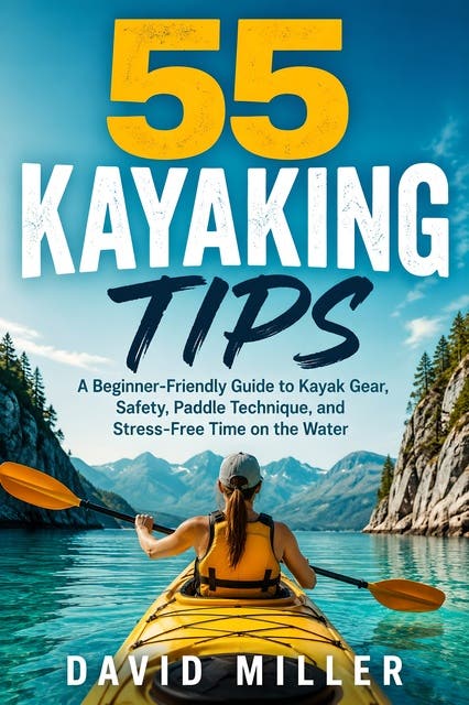 55 Kayaking Tips for Complete Beginners: A Beginner-Friendly Guide to Kayak Gear, Safety, Paddle Technique, and Stress-Free Time on the Water – omslag til lydbogen af David Miller