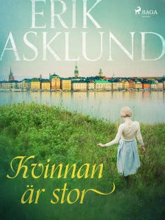 Kvinnan är stor – omslag till ljudboken av Erik Asklund