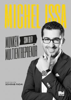 Munken som blev multientreprenör – omslag till ljudboken av Michel Issa,Sohrab Fadai