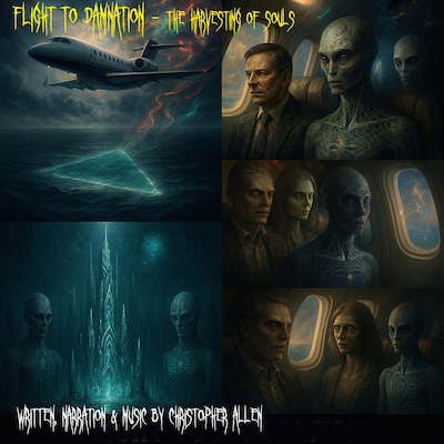 Flight to Damnation – omslag til lydbogen af AI Voice Christopher Allen