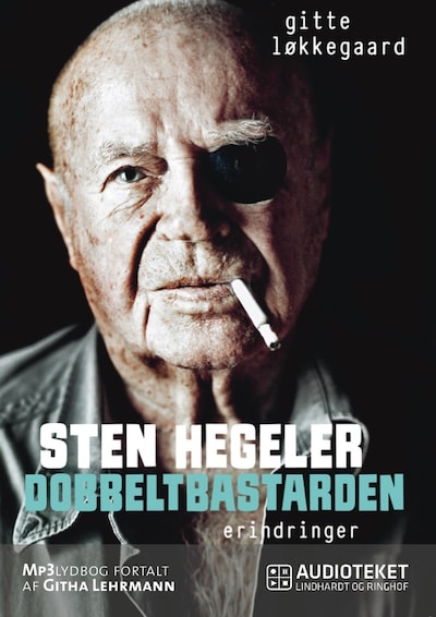Sten Hegeler. Dobbeltbastarden – omslag til lydbogen af Gitte Løkkegaard