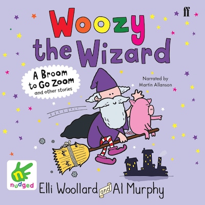 Woozy the Wizard – omslag til lydbogen af Elli Woollard