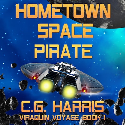 Hometown Space Pirate – omslag til lydbogen af C.G. Harris