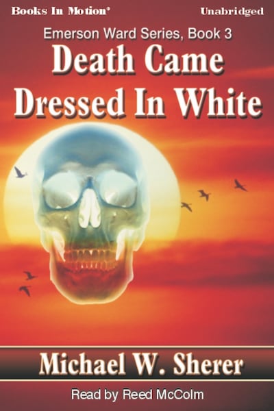 Death Came Dressed In White – omslag til lydbogen af Michael Sherer