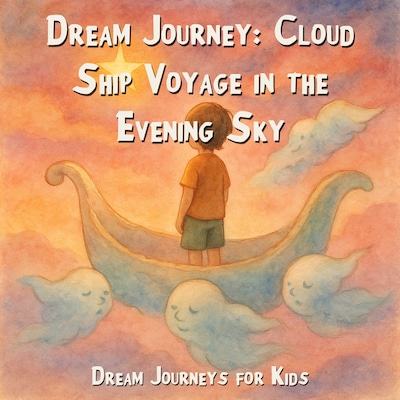 Dream Journeys for Kids, Dream Journey: Cloud Ship Voyage in the Evening Sky (Unabridged) – omslag til lydbogen af Claudia Schröder