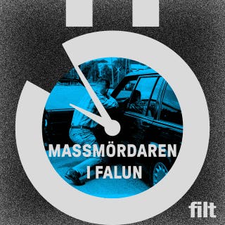 Massmördaren i Falun – omslag till ljudboken av Jonatan Loxdal