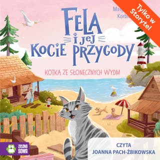 Fela i jej kocie przygody: Kotka ze słonecznych wydm – okładka audiobooka, autor Małgorzata Korbiel