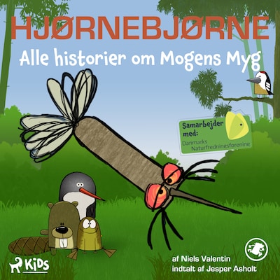 Hjørnebjørne - Alle historier om Mogens Myg – omslag til lydbogen af Niels Valentin