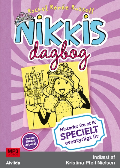 Nikkis dagbog 8: Historier fra et ik' specielt eventyrligt liv – omslag til lydbogen af Rachel Renée Russell
