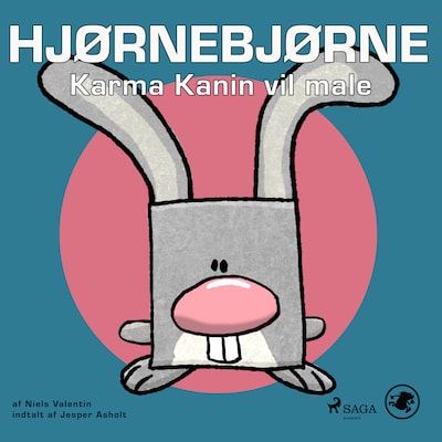 Hjørnebjørne 9 - Karma Kanin vil male – omslag til lydbogen af Niels Valentin