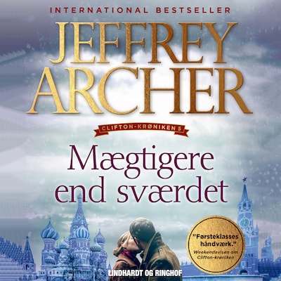 Mægtigere end sværdet – omslag til lydbogen af Jeffrey Archer