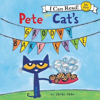 Pete the Cat's Groovy Bake Sale – omslag til lydbogen af James Dean, Kimberly Dean