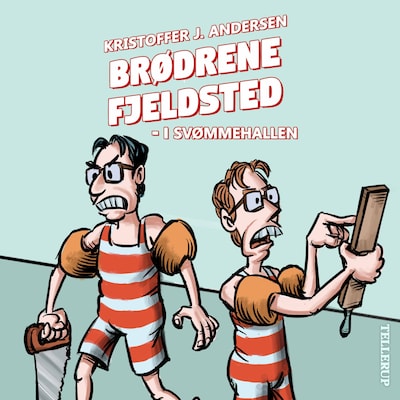 Brødrene Fjeldsted #2: I svømmehallen – omslag til lydbogen af Kristoffer J. Andersen