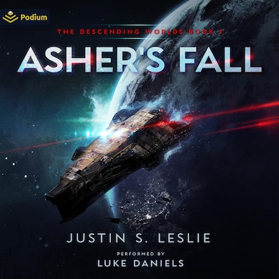 Asher's Fall: A Military Sci-Fi Adventure – omslag til lydbogen af Justin S. Leslie