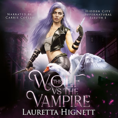 The Wolf Vs The Vampire – omslag til lydbogen af Lauretta Hignett