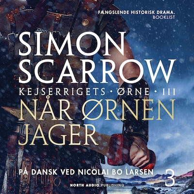 Når ørnen jager – omslag til lydbogen af Simon Scarrow