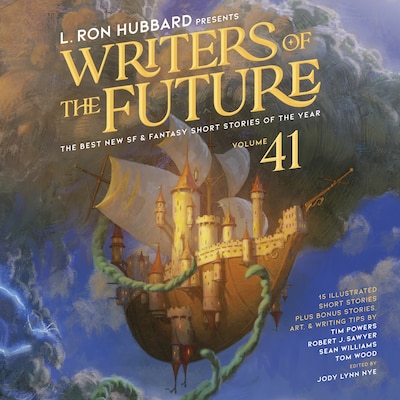 L. Ron Hubbard Presents Writers of the Future Volume 41 – omslag til lydbogen af Tim Powers, L. Ron Hubbard