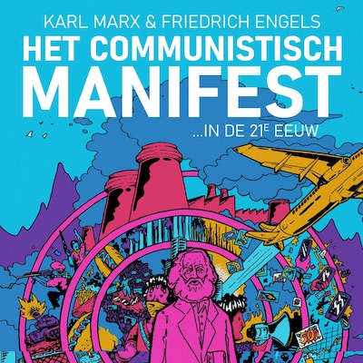 Het Communistisch Manifest – omslag van het luisterboek van Karl Marx, Friedrich Engels, Hannah van Binsbergen