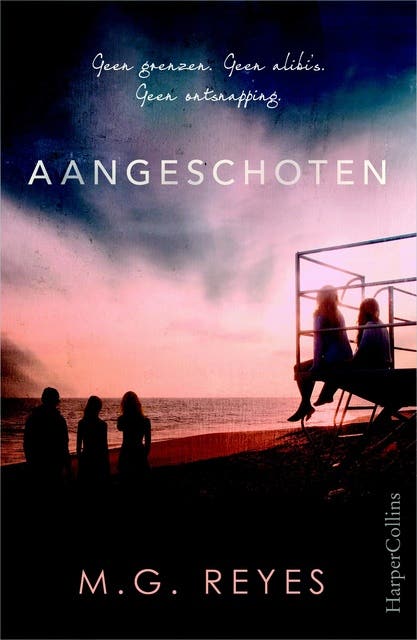 Aangeschoten: geen grenzen. geen alibi's. geen ontsnapping. – omslag van het luisterboek van M.G. Reyes