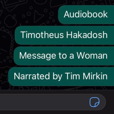 Message to a Woman – omslag till ljudboken av Timotheus Hakadosh