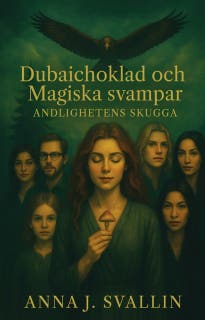 Dubaichoklad och magiska svampar : andlighetens skugga – omslag till ljudboken av Anna J. Svallin