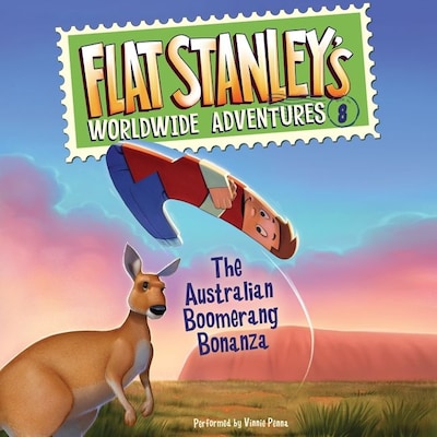 Flat Stanley's Worldwide Adventures #8: The Australian Boomerang Bonanza UAB – omslag til lydbogen af Jeff Brown